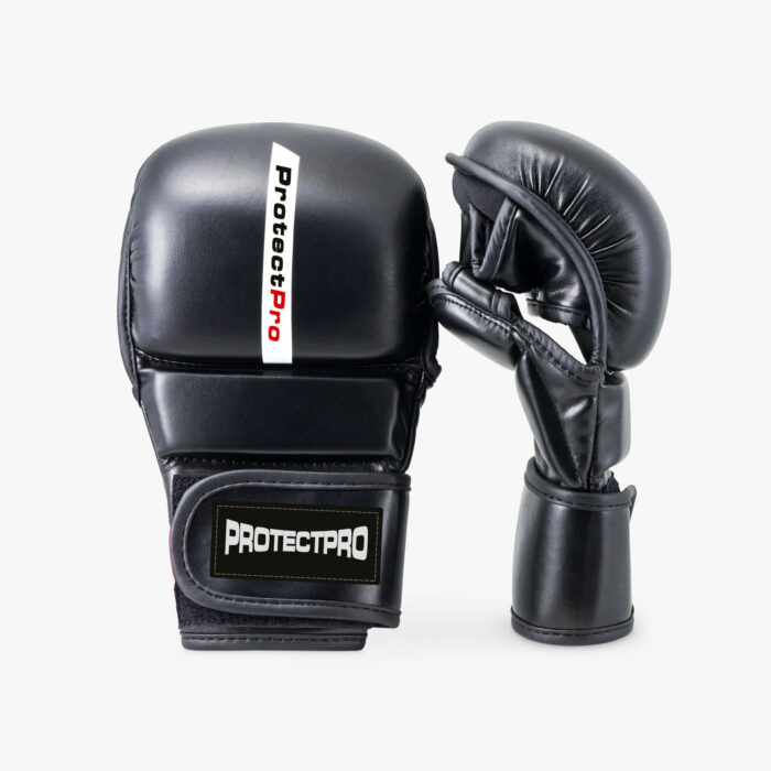 White/Grey/Black  With Red Label MMA Sparring Gloves